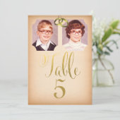 Oude school foto's Tafelnummerkaarten voor de brui Kaart (Staand voorkant)