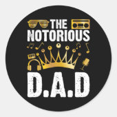 Oude school Funny Hip Hop Fathers Day Notorous Pap Ronde Sticker (Voorkant)
