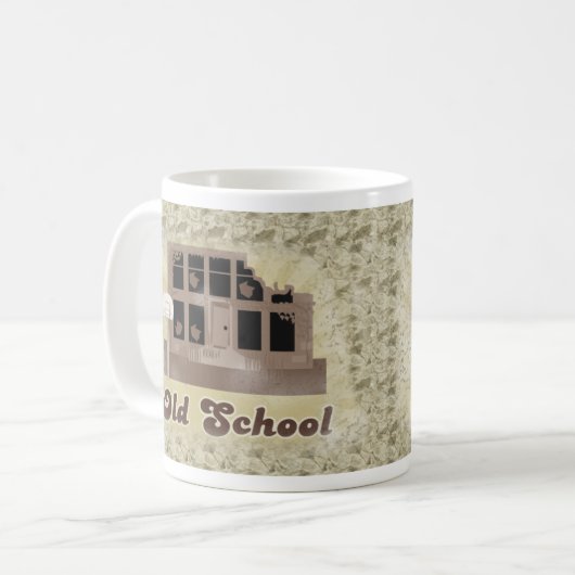  Oude School Funny illustreerde Slogan Koffiemok (Voorkant links)