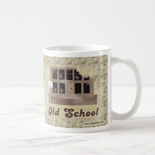 Oude School Funny illustreerde Slogan Koffiemok (Rechts)
