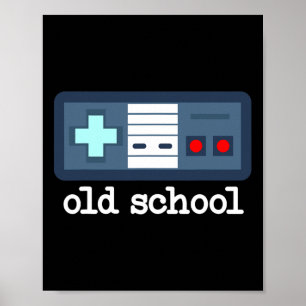 Oude School Gamer 80's Heren Vintage Retro Videosp Poster