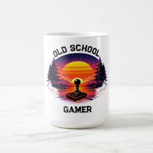 Oude School Gamer Retro Strand Kunst Koffiemok