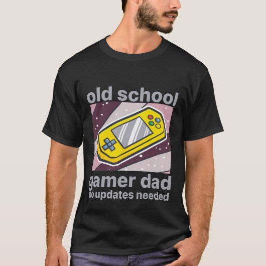 Oude School Gamer Vader Retro Console Kunst T-shirt (Voorkant)