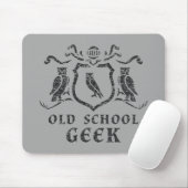 Oude School Geek Owl Mousepad Muismat (Met muis)