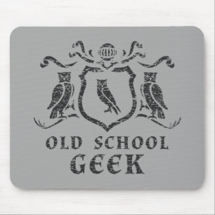 Oude School Geek Owl Mousepad Muismat