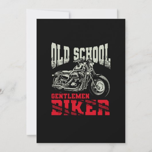 Oude school Gentlemen Biker Motorcycle Kaart (Voorkant)