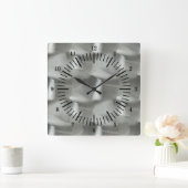 Oude school Gesimuleerd geborsteld aluminium Vierkante Klok (Huis)