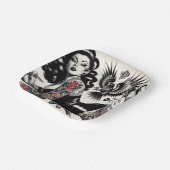 Oude School getatoeëerd meisje Papieren Bordje (Gebogen)