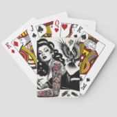 Oude School getatoeëerd meisje Pokerkaarten (Achterkant)
