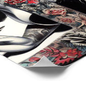 Oude School getatoeëerd meisje Poster (Hoek)