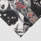 Oude School getatoeëerd meisje Tissuepapier (Detail)