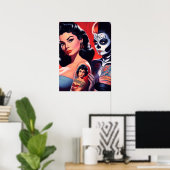 Oude school getatoeëerde pin-ups poster (Thuiskantoor)