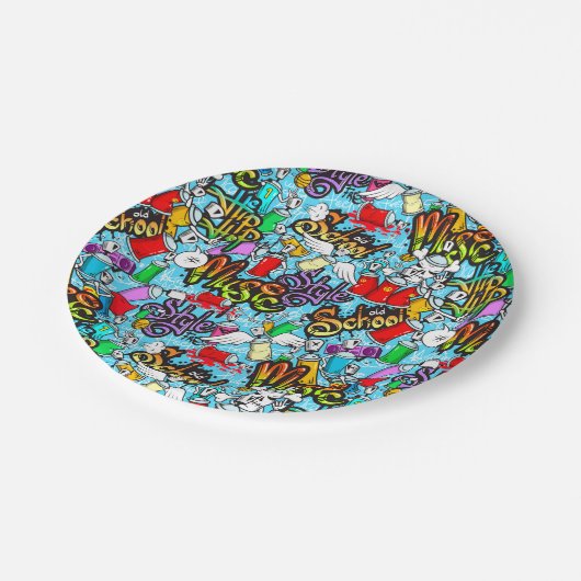 Oude School Graffitti Papieren Bordje (Gekanteld)