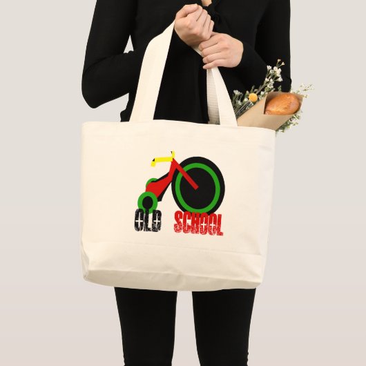 Oude school grote tote bag (Voorkant (product))