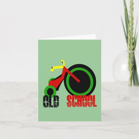 Oude School Grote Wiel Dank je Bedankkaart (Voorkant)