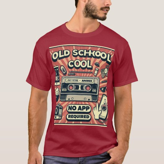 Oude school is cool t-shirt (Voorkant)
