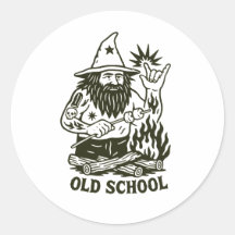 Oude School Magie Wizard Grappige Sticker