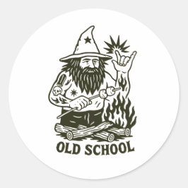 Oude School Magie Wizard Grappige Sticker