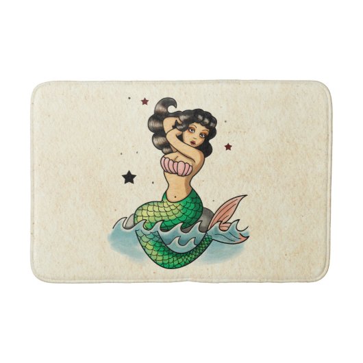 Oude school Mermaid Beauty Badmat (Voorkant)