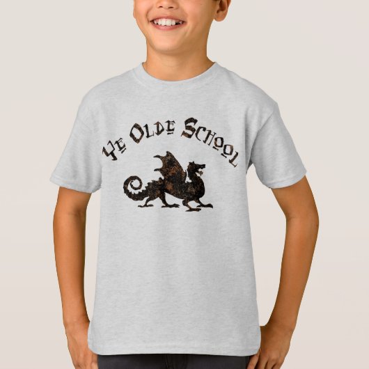 Oude school - middeleeuwse draak koning Arthur Kna T-shirt (Voorkant)