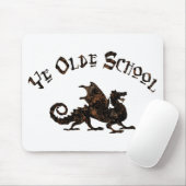 Oude School - Middeleeuwse Draak Koning Arthur Rid Muismat (Met muis)
