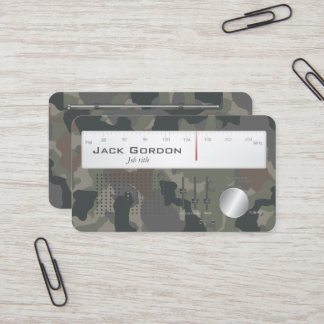 Oude school militaire camouflage radio visitekaartje