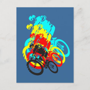 Oude school MTB/Trial bike wielie Briefkaart