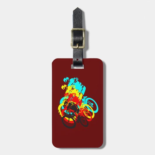 Oude school MTB / Trials fiets wheelie Bagagelabel (Voorkant verticaal)