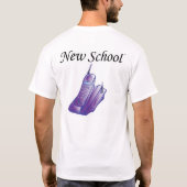 Oude school/nieuwe schooltelefoon t-shirt (Achterkant)
