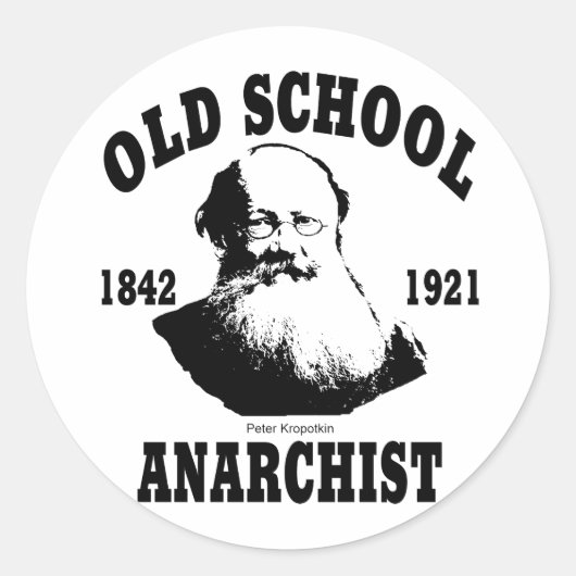 Oude School - Peter Kropotkin Ronde Sticker (Voorkant)