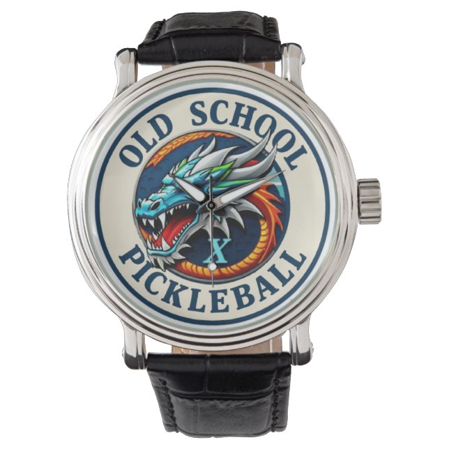 Oude School Pickleball horloge (Voorkant)