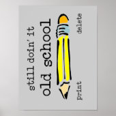 Oude School Potlood Grappige Poster Humor (Voorkant)