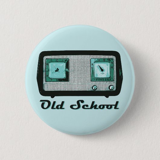 Oude school Radio Retro Ronde Button 5,7 Cm (Voorkant)