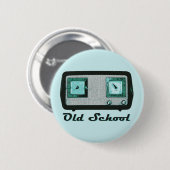 Oude school Radio Retro Ronde Button 5,7 Cm (Voorkant /achterkant)