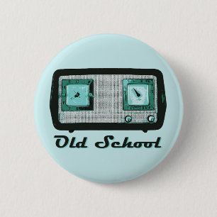 Oude school Radio Retro Ronde Button 5,7 Cm
