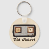 Oude school Radio Retro  Sleutelhanger (Voorkant)