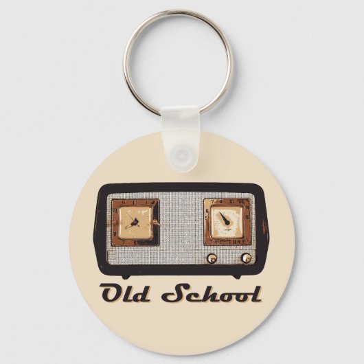 Oude school Radio Retro Sleutelhanger (Voorkant)