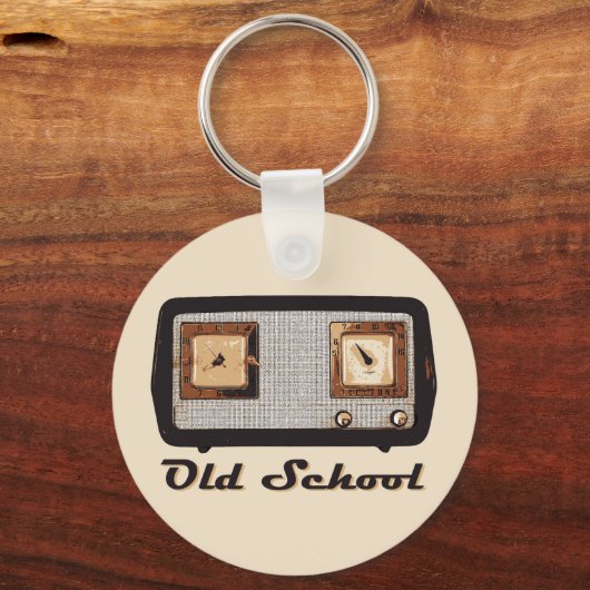 Oude school Radio Retro  Sleutelhanger (Voorkant)