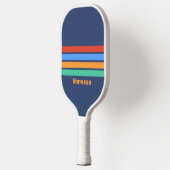 Oude School Retro Over Regenboog met Naam Pickleball Paddle (Links)