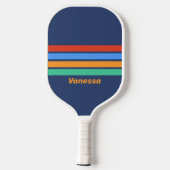 Oude School Retro Over Regenboog met Naam Pickleball Paddle (Achterkant)