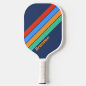 Oude School Retro Regenboog met Naam Pickleball Paddle (Achterkant)