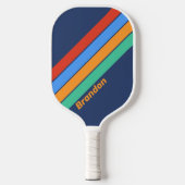 Oude School Retro Regenboog met Naam Pickleball Paddle (Voorkant)