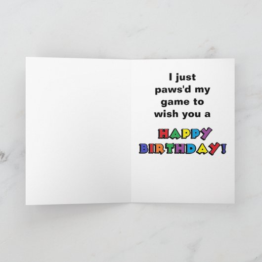 OUDE SCHOOL Retro Video Cats Gamer Birthday Kaart (Binnen)