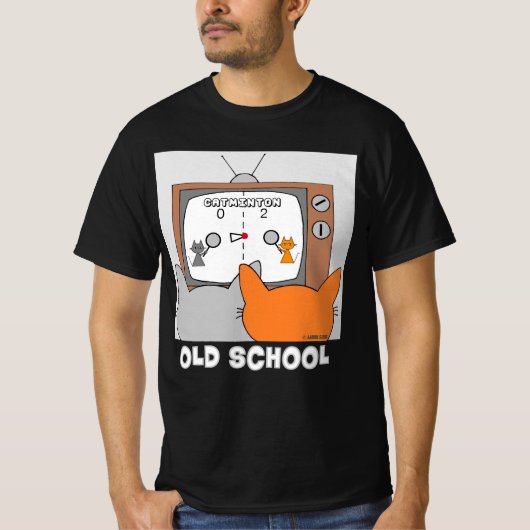 OUDE SCHOOL Retro Video Game Cats Funding T-shirt (Voorkant)