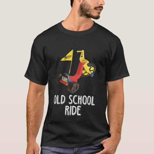 Oude School Ride Retro Big Wheel T Shirt (Voorkant)