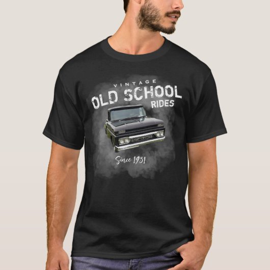 oude school Rides Black GMC Pickup Truck T-shirt (Voorkant)
