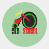 Oude school ronde sticker (Voorkant)