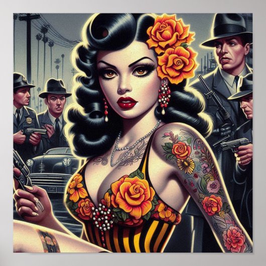 Oude School Schattige Gothic Meisje Poster (Voorkant)