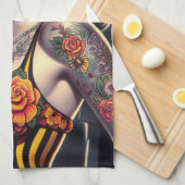 Oude School Schattige Gothic Meisje Theedoek (Quarter Fold)