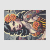 Oude School Schattige Gothic Meisje Tissuepapier (Voorkant)